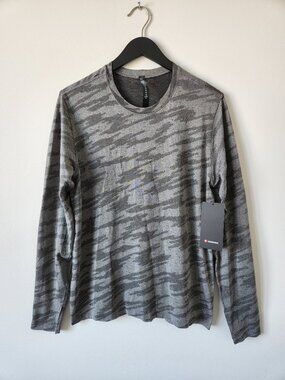 NWT LULULEMON SABA/VPOR Grey Metal Vent Breathe LS Top Shirt Men's Large